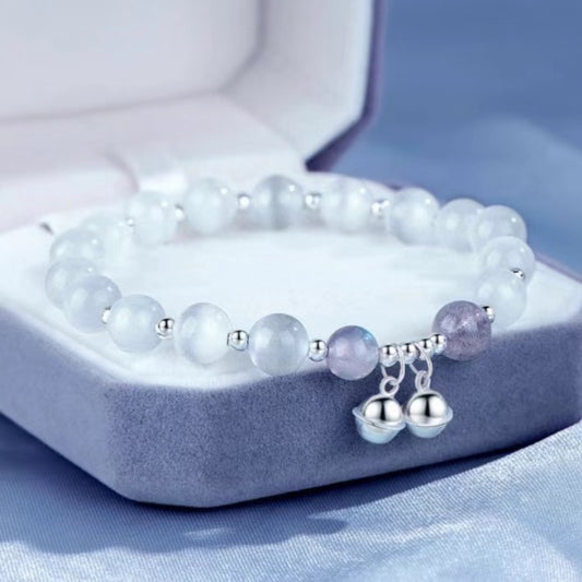 New Arrival Fashion Jewelry 925 Silver Star Charm Moonstone Beads Bracelet