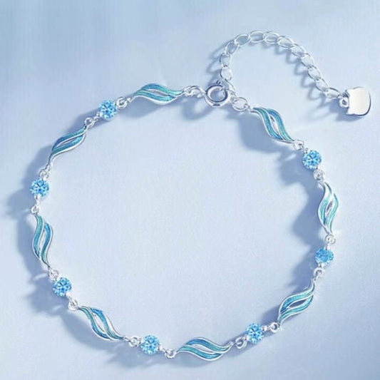 925 Sterling Silver Adjustable Bracelet Pave Zircon Bow Charm Bracelet with Rhodium Plated Chain