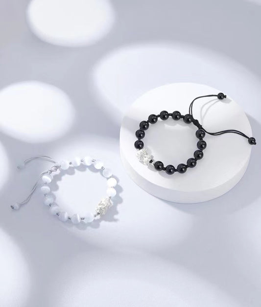 Natural Gemstone Bead Bracelet Faceted Round Beads Bracelet for Women