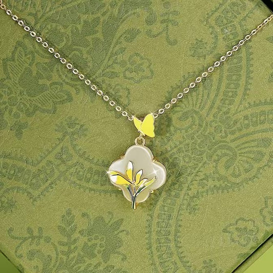 Lotus Huan pendant court style safe buckle court style jewelry wholesale crafted 925 sterling silver necklaces for women